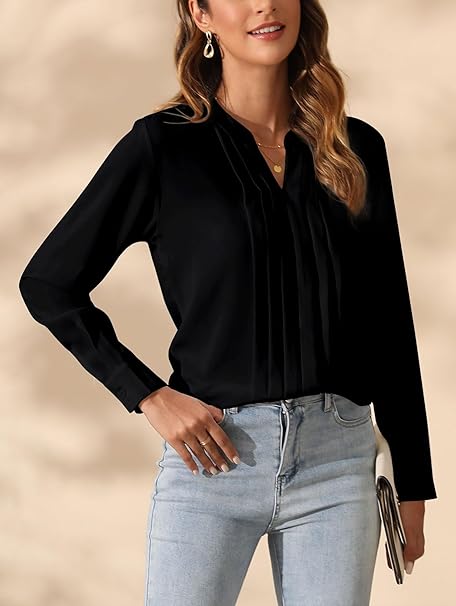 SPRING SEAON Womens Blouse Button Down Long Sleeve