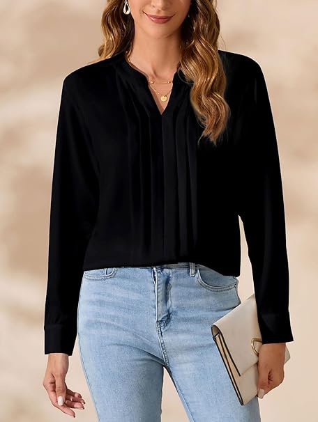 SPRING SEAON Womens Blouse Button Down Long Sleeve