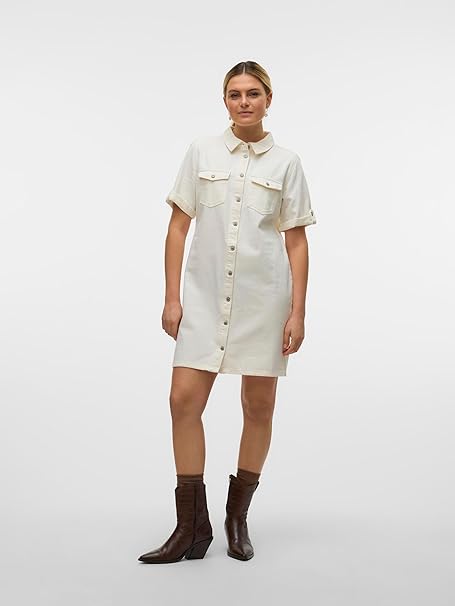 Women's Ss Short Denim Dress Mix