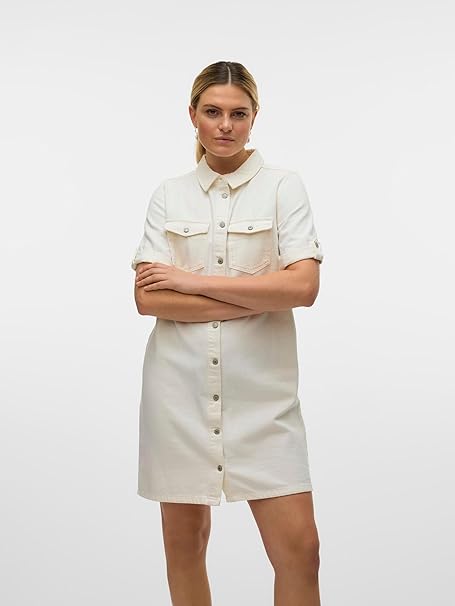 Women's Ss Short Denim Dress Mix